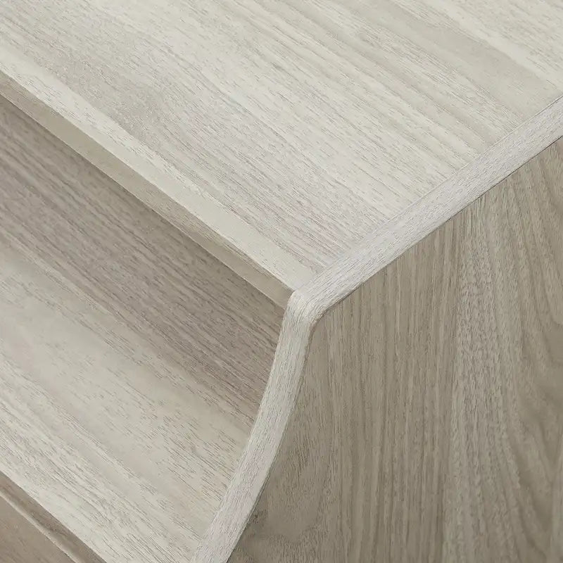 Modern 2-Drawer Nightstand with USB Charging Port and Metal Legs