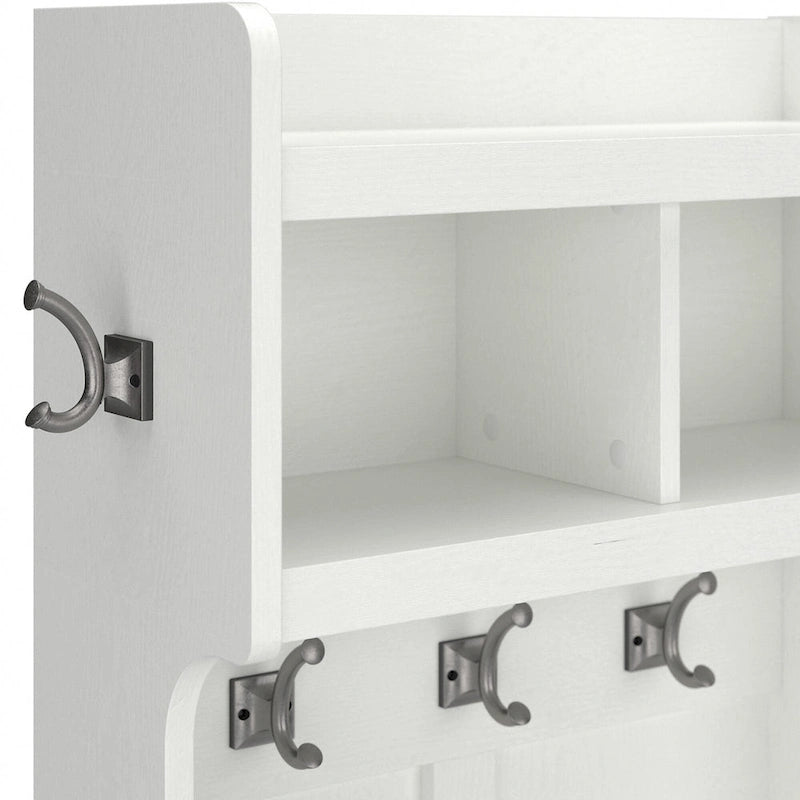 Hall Tree and Small Shoe Bench with Shelves and Coat Hooks
