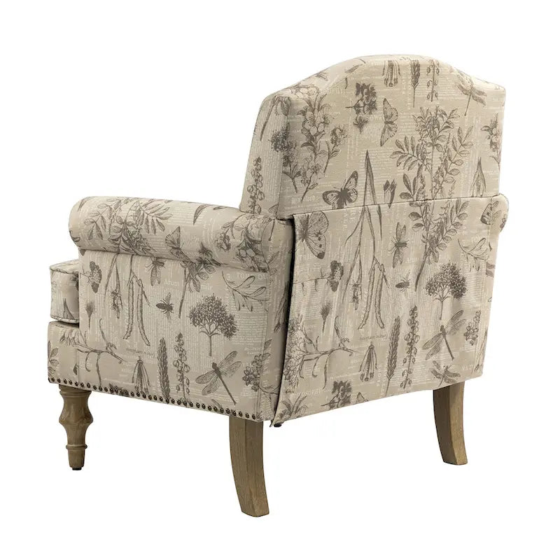 Farmhouse Nailhead Accent Armchair with Rolled Arms - Set of 2