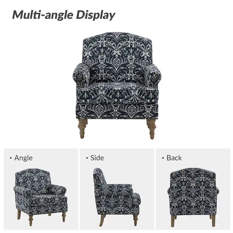 Farmhouse Nailhead Accent Armchair with Rolled Arms - Set of 2