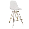 Acrylic Barstool with Gold Chrome Base and Footrest