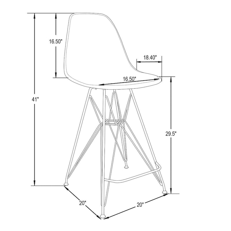 Acrylic Barstool with Gold Chrome Base and Footrest