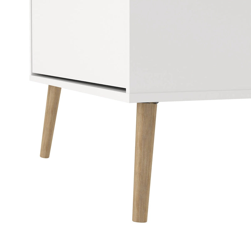3-Drawer Fold-Out Shoe Storage Cabinet for 18 Pairs with Solid Wood Legs