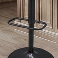 Bentwood Swivel Adjustable Barstool with Faux Leather Seat and Metal Base