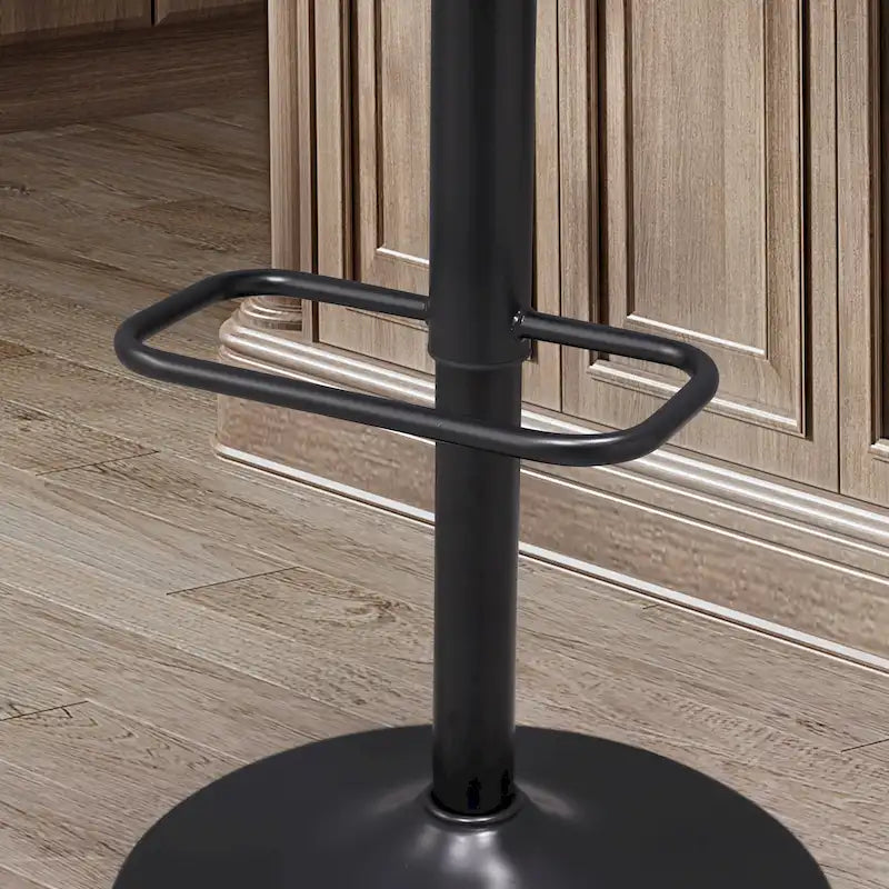 Bentwood Swivel Adjustable Barstool with Faux Leather Seat and Metal Base