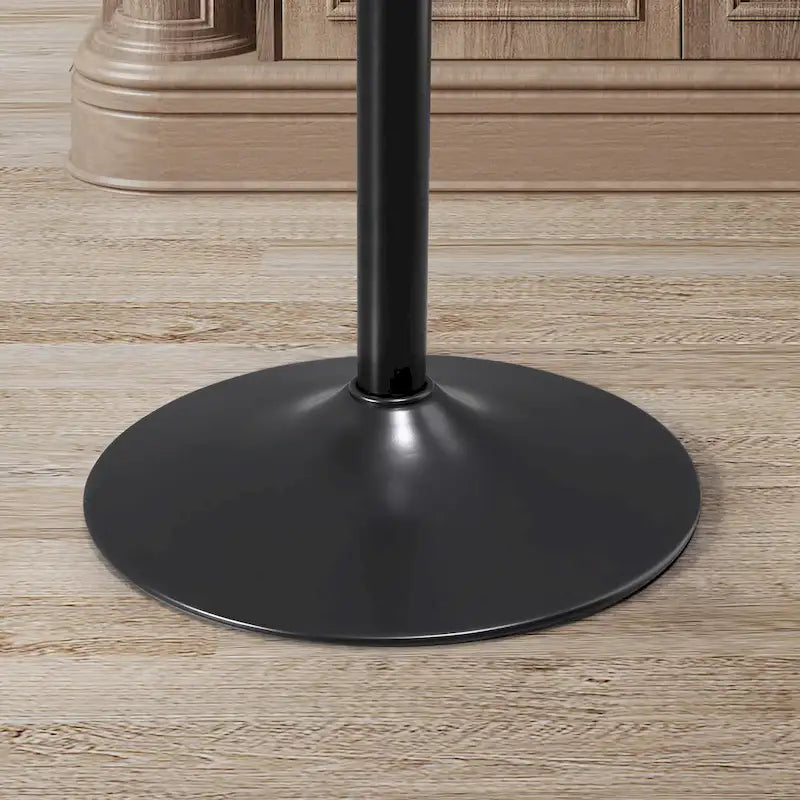 Bentwood Swivel Adjustable Barstool with Faux Leather Seat and Metal Base
