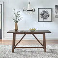 Rustic Trestle Dining Table in Solid Rubberwood