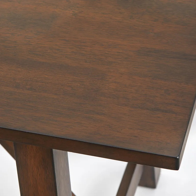 Rustic Trestle Dining Table in Solid Rubberwood