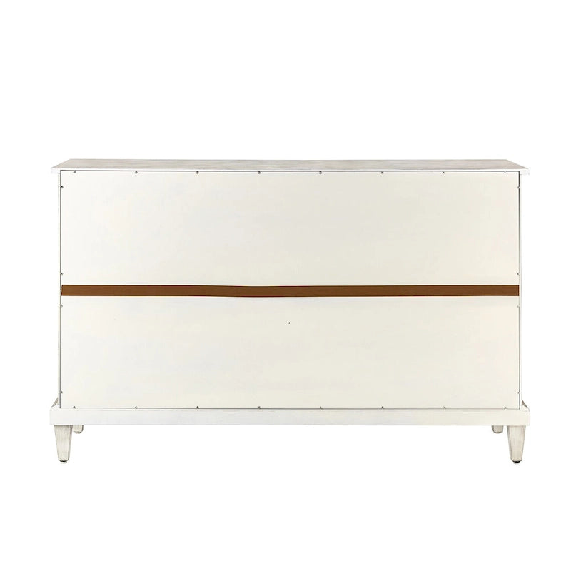 Traditional Distressed Storage Sideboard with Diamond Door Pattern and Adjustable Shelves