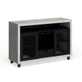 Contemporary 4-Shelf Rolling Buffet Cart with Wine Rack and Caster Wheels