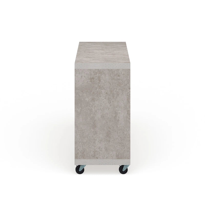 Contemporary 4-Shelf Rolling Buffet Cart with Wine Rack and Caster Wheels