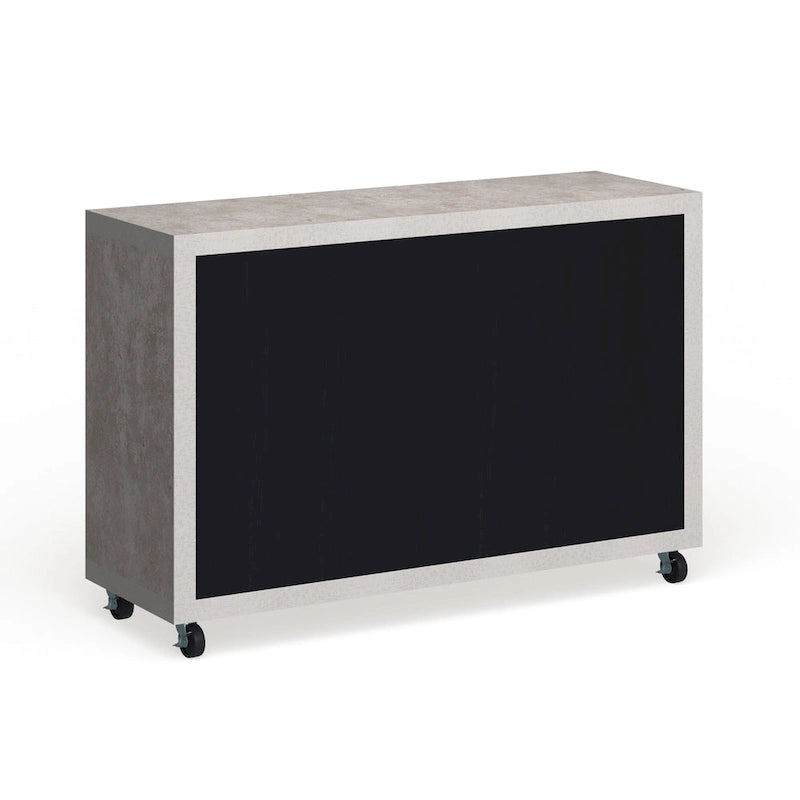 Contemporary 4-Shelf Rolling Buffet Cart with Wine Rack and Caster Wheels