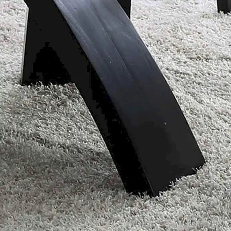 52-Inch Round Tempered Glass Top Dining Table with Crisscross Solid Wood Base