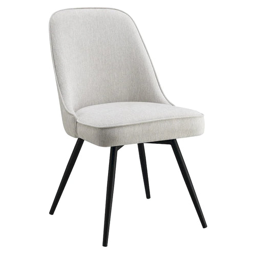 360-Degree Swivel Dining Chair with Cushioned Seat and Powder-Coated Metal Legs