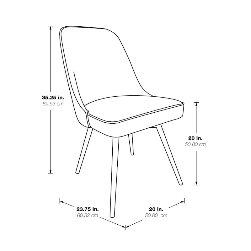360-Degree Swivel Dining Chair with Cushioned Seat and Powder-Coated Metal Legs