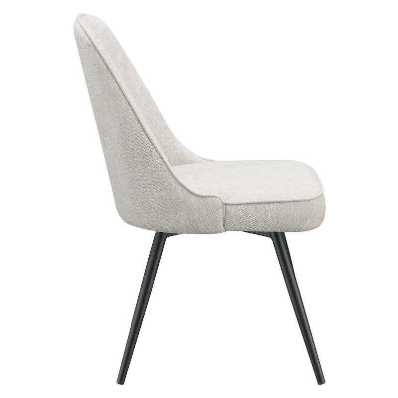 360-Degree Swivel Dining Chair with Cushioned Seat and Powder-Coated Metal Legs