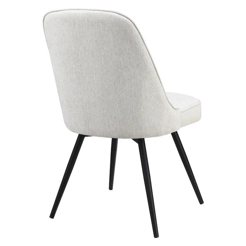 360-Degree Swivel Dining Chair with Cushioned Seat and Powder-Coated Metal Legs