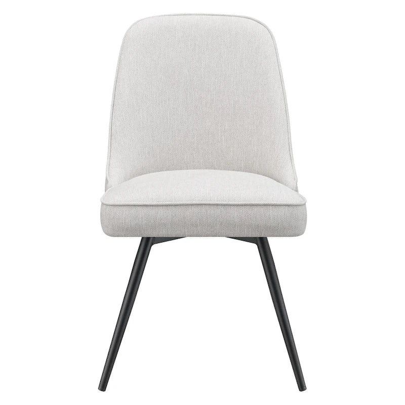 360-Degree Swivel Dining Chair with Cushioned Seat and Powder-Coated Metal Legs
