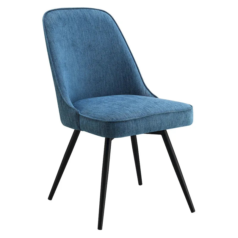 360-Degree Swivel Dining Chair with Cushioned Seat and Powder-Coated Metal Legs