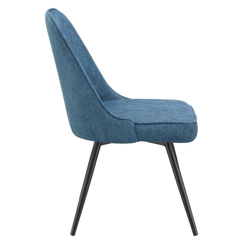 360-Degree Swivel Dining Chair with Cushioned Seat and Powder-Coated Metal Legs