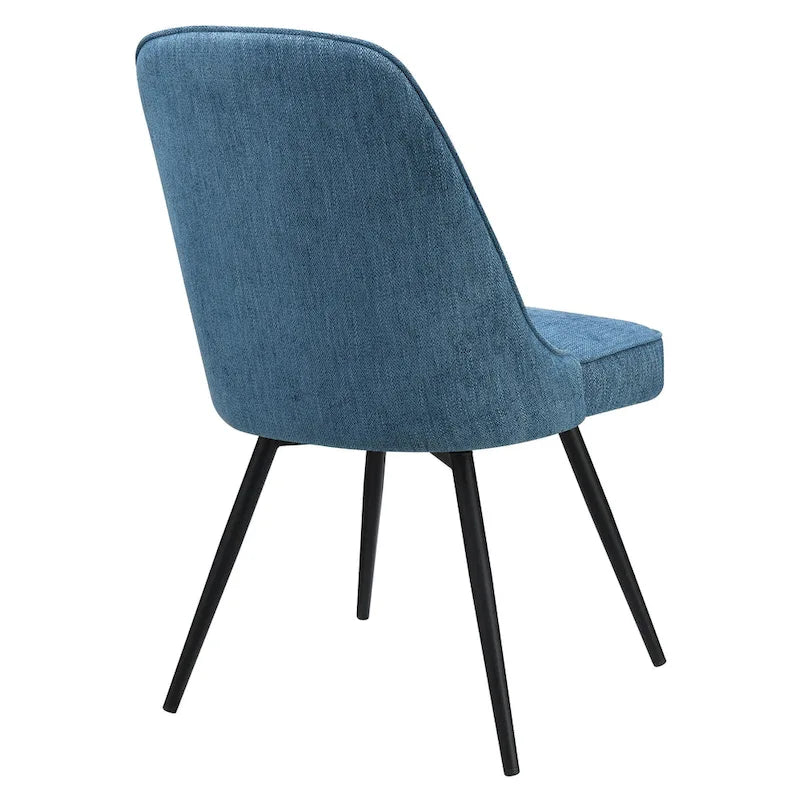 360-Degree Swivel Dining Chair with Cushioned Seat and Powder-Coated Metal Legs