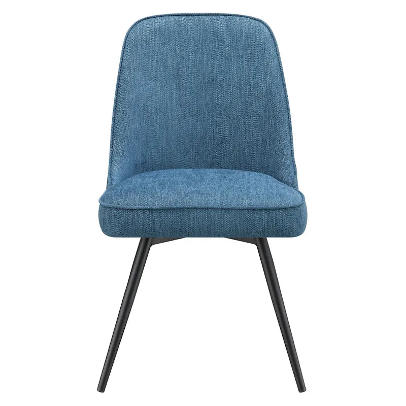 360-Degree Swivel Dining Chair with Cushioned Seat and Powder-Coated Metal Legs