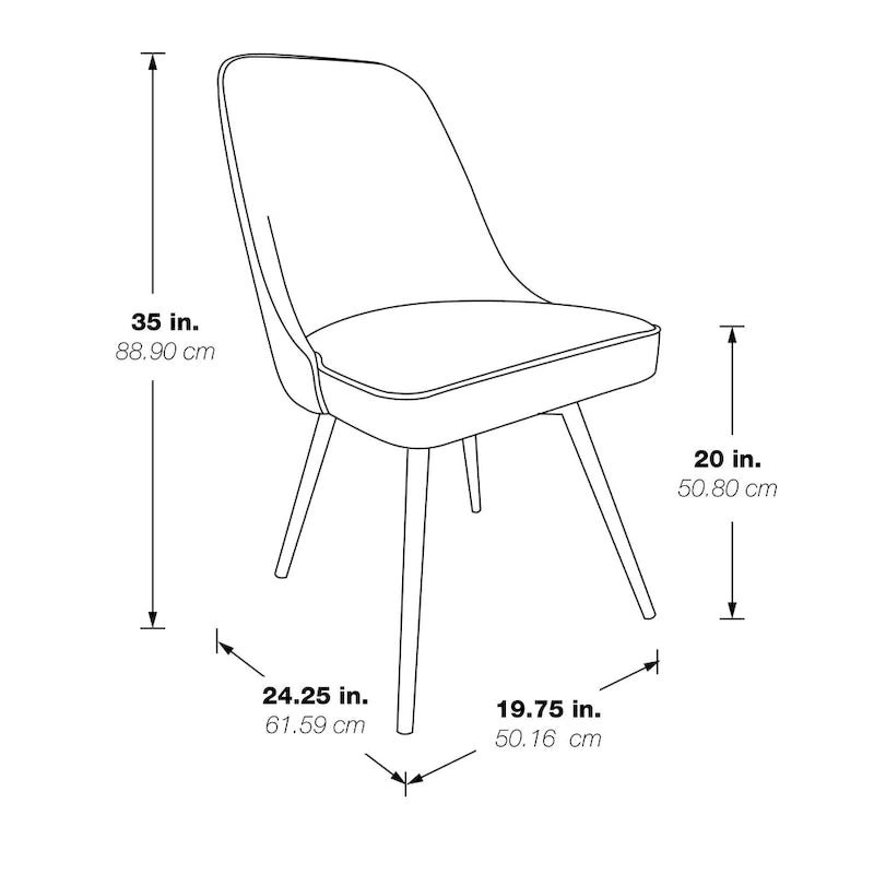 360-Degree Swivel Dining Chair with Cushioned Seat and Powder-Coated Metal Legs