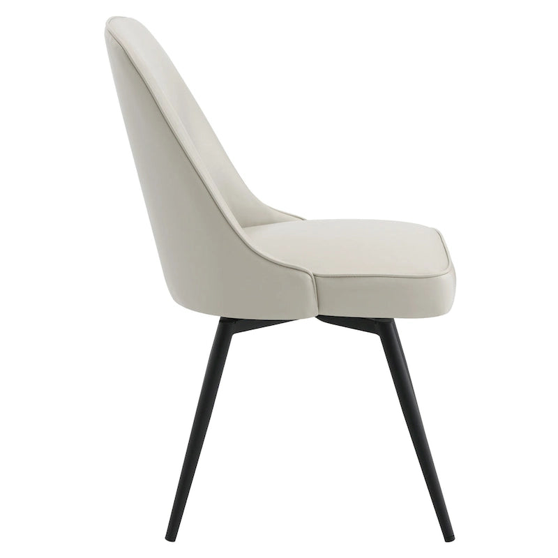 360-Degree Swivel Dining Chair with Cushioned Seat and Powder-Coated Metal Legs