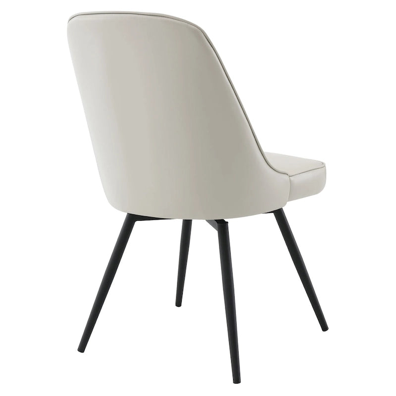 360-Degree Swivel Dining Chair with Cushioned Seat and Powder-Coated Metal Legs