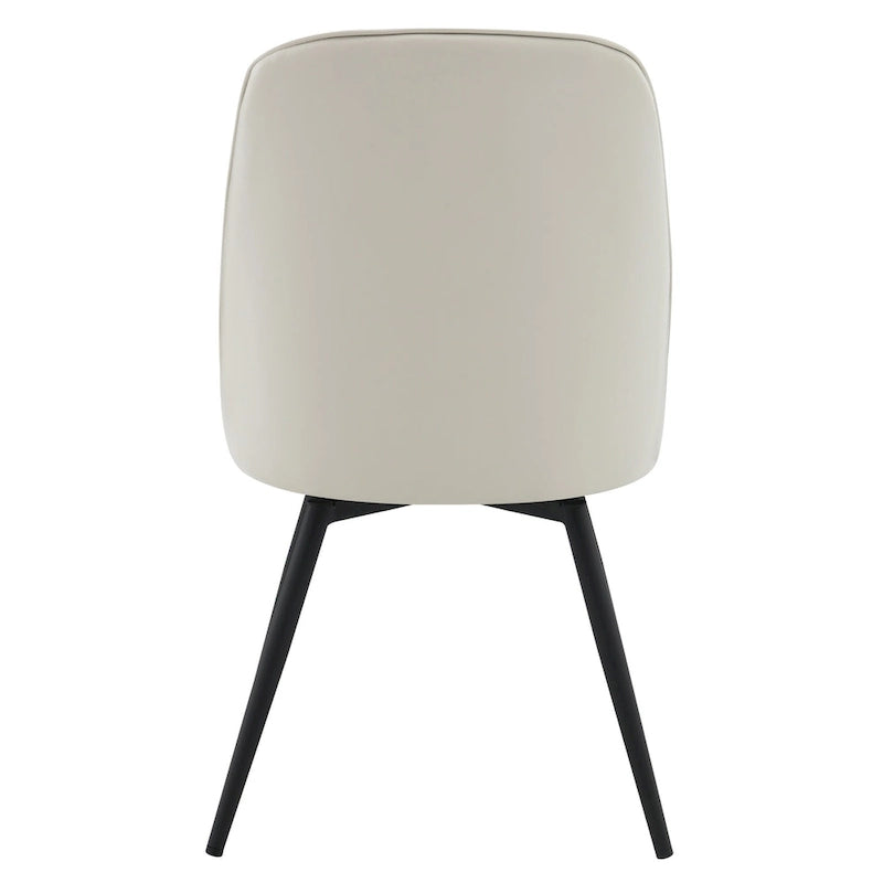 360-Degree Swivel Dining Chair with Cushioned Seat and Powder-Coated Metal Legs