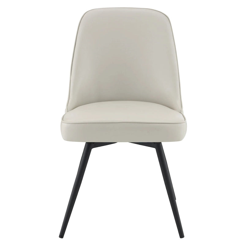360-Degree Swivel Dining Chair with Cushioned Seat and Powder-Coated Metal Legs