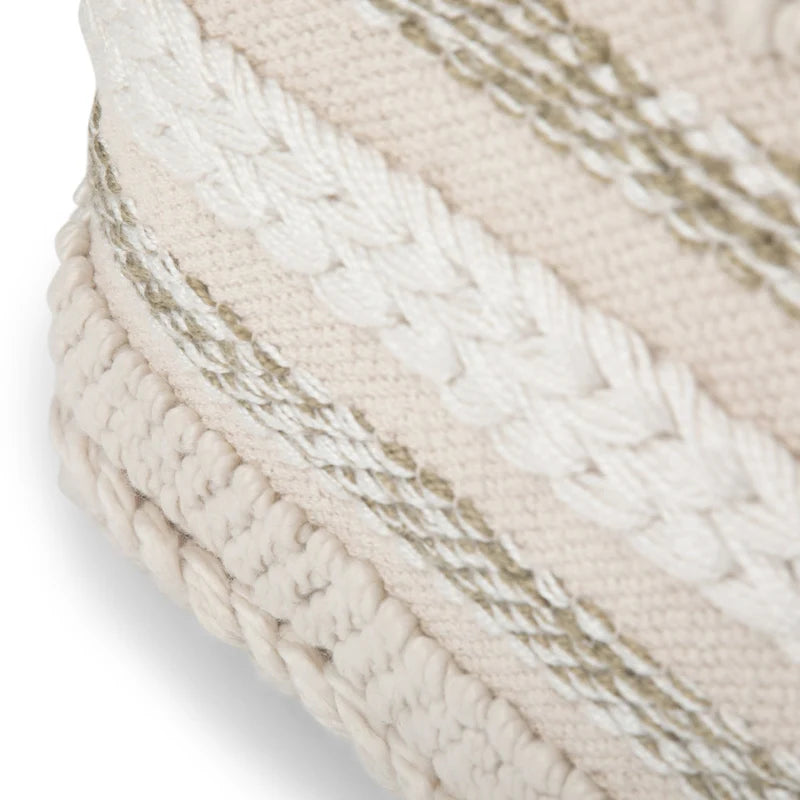 Boho Square Pouf in Handloom Woven Cotton - 18x18x14 Inches