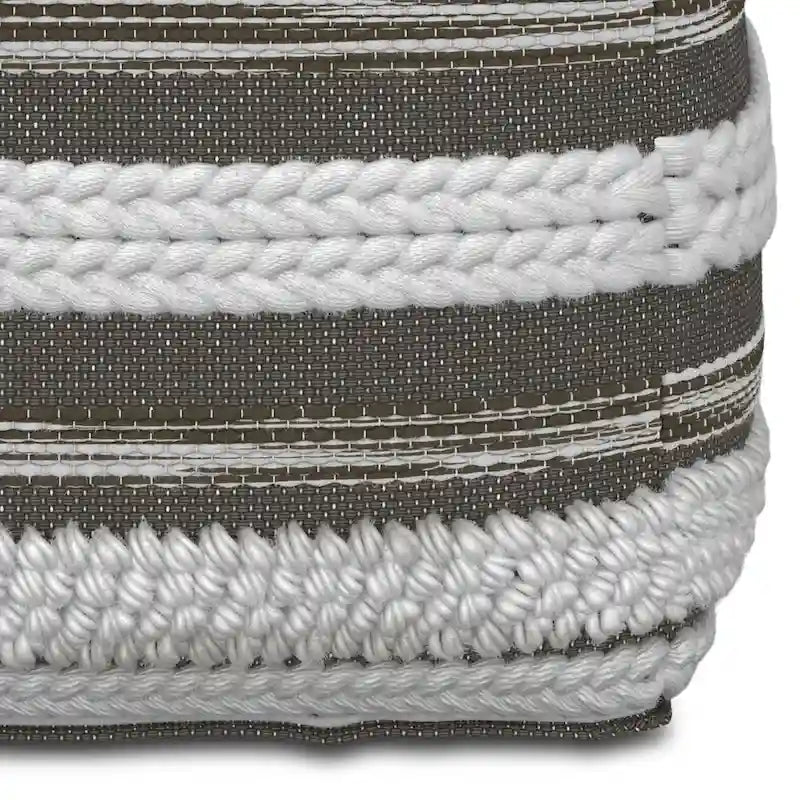 Pouf quadrato boho in cotone tessuto a mano - 18x18x14 pollici