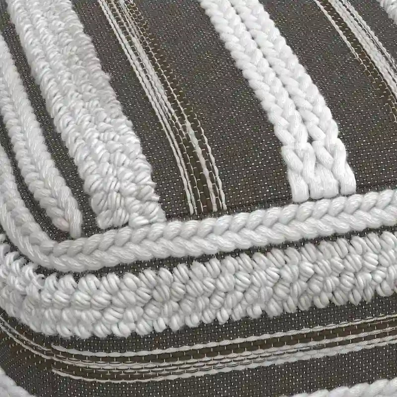 Pouf quadrato boho in cotone tessuto a mano - 18x18x14 pollici