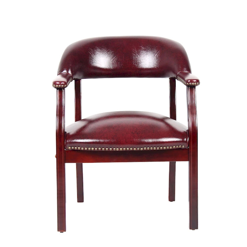 Traditional Mahogany Reception Chair with No-Sag Spring Seat and Hardwood Frame