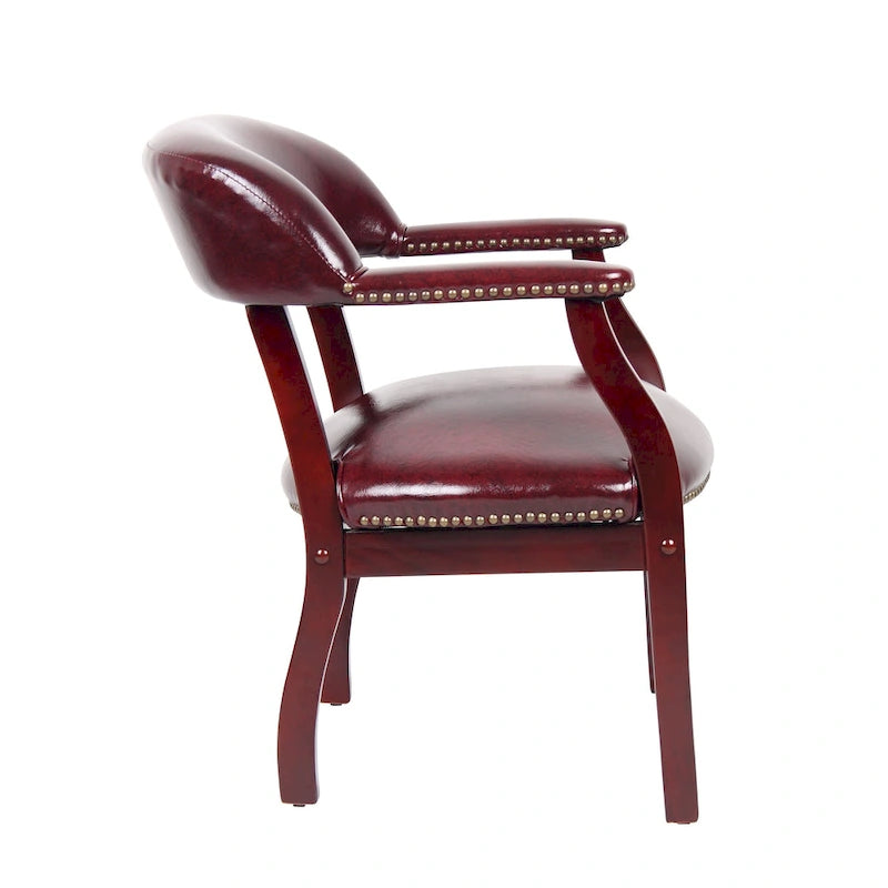 Traditional Mahogany Reception Chair with No-Sag Spring Seat and Hardwood Frame
