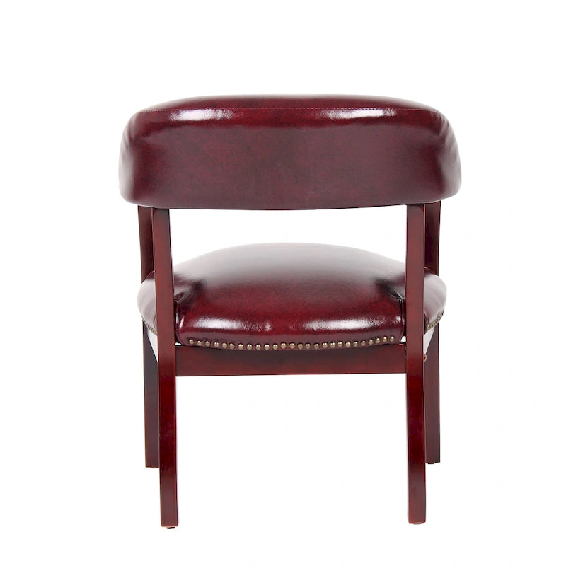 Traditional Mahogany Reception Chair with No-Sag Spring Seat and Hardwood Frame