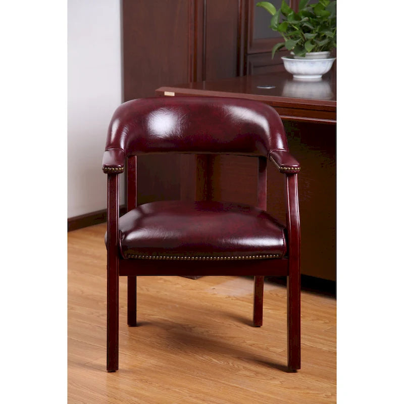 Traditional Mahogany Reception Chair with No-Sag Spring Seat and Hardwood Frame