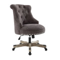 Button-Tufted Swivel Office Chair with Nailhead Accents and Adjustable Height