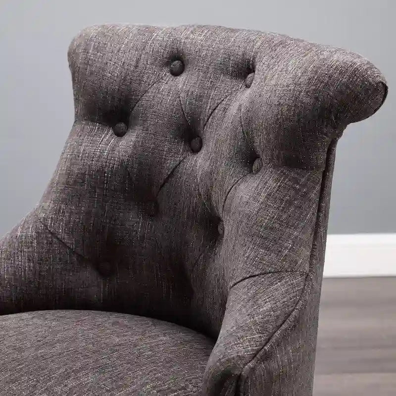 Button-Tufted Swivel Office Chair with Nailhead Accents and Adjustable Height