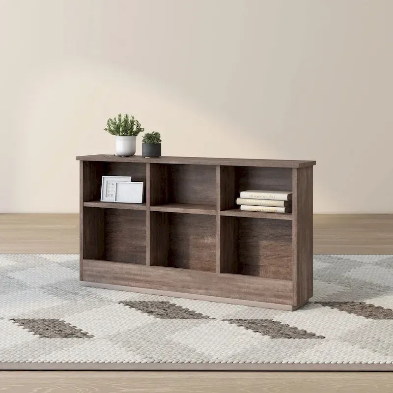 Transitional 6-Shelf Bookcase Headboard in MDF - Twin or Full Size