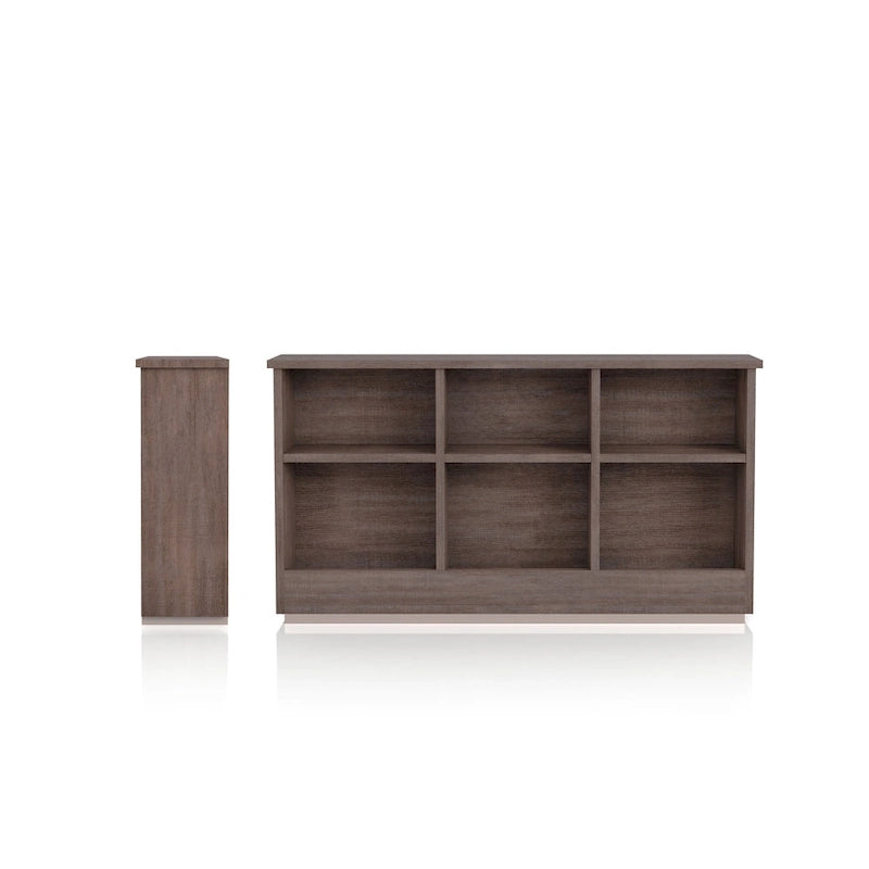 Transitional 6-Shelf Bookcase Headboard in MDF - Twin or Full Size