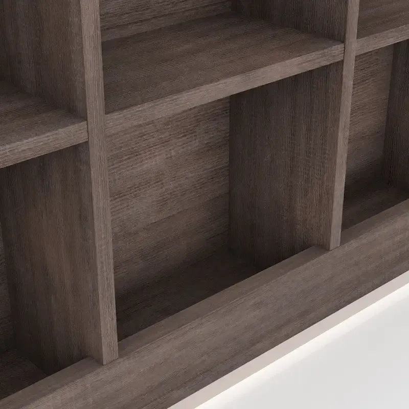 Transitional 6-Shelf Bookcase Headboard in MDF - Twin or Full Size
