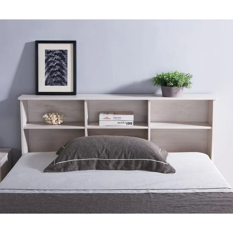 Transitional 6-Shelf Bookcase Headboard in MDF - Twin or Full Size