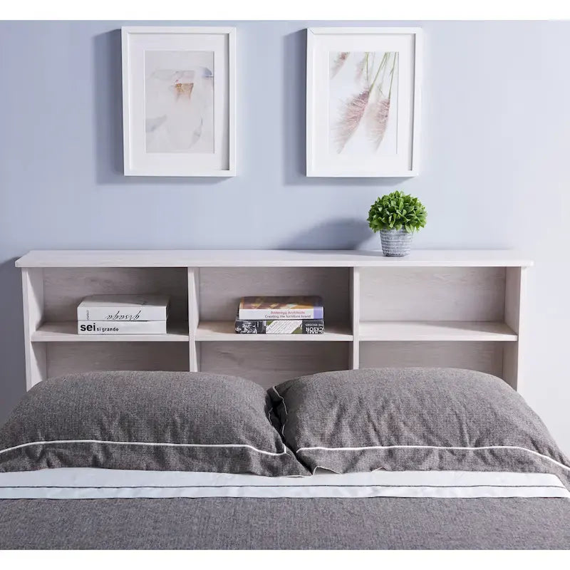 Transitional 6-Shelf Bookcase Headboard in MDF - Twin or Full Size