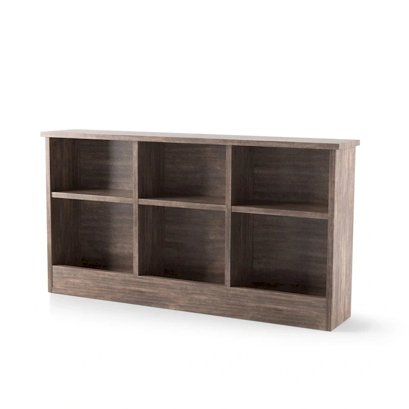 Transitional 6-Shelf Bookcase Headboard in MDF - Twin or Full Size