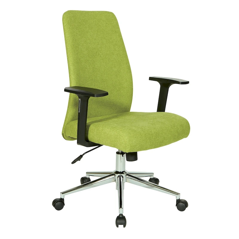 High-Back Office Chair with Lumbar Support, Locking Tilt, and Chrome Base
