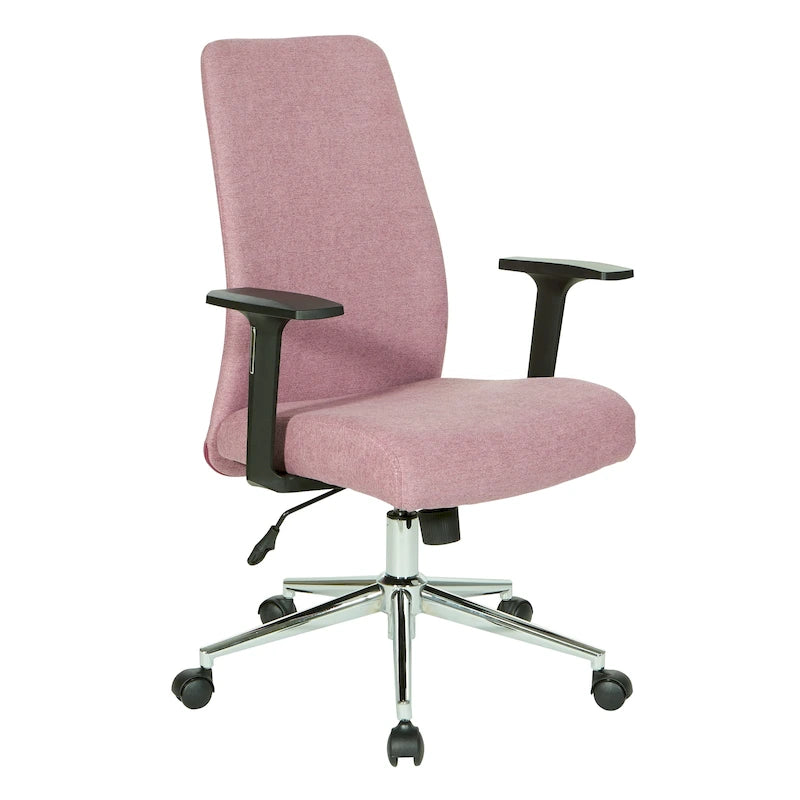 High-Back Office Chair with Lumbar Support, Locking Tilt, and Chrome Base