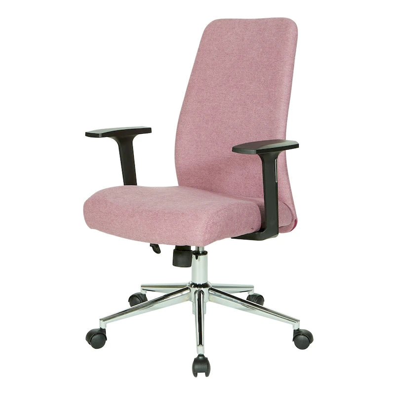 High-Back Office Chair with Lumbar Support, Locking Tilt, and Chrome Base