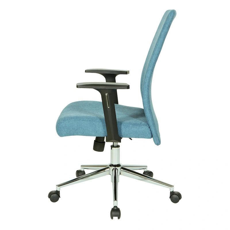 High-Back Office Chair with Lumbar Support, Locking Tilt, and Chrome Base